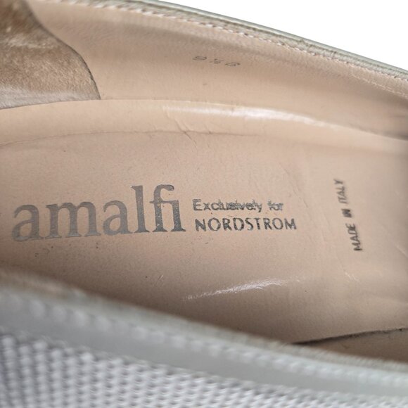 Amalfi for Nordstrom Beige Taupe Leather Mesh Heels 9.5, Made in Italy - Picture 4 of 13